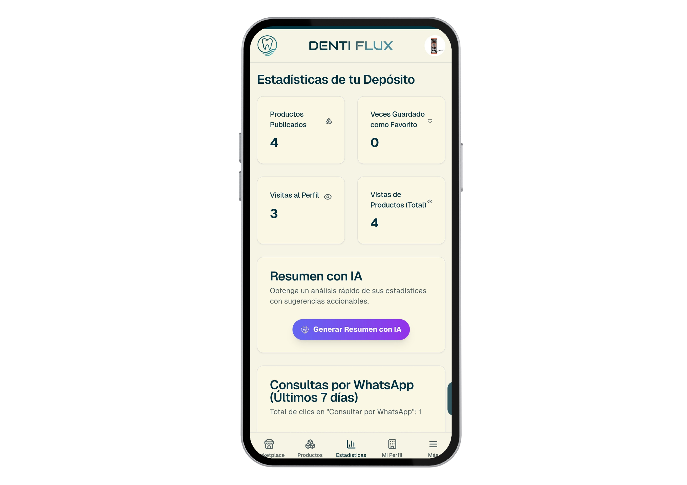 Captura de pantalla del Marketplace de DentiFlux 3
